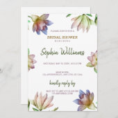 シンプルクラシックフローラブライダルシャワー 招待状 (正面/裏面)