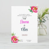 シンプルクラシックフローラ結婚式招待状 招待状 (スタンド正面)