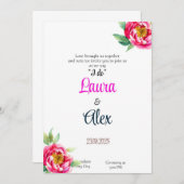 シンプルクラシックフローラ結婚式招待状 招待状 (正面/裏面)