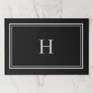 シンプルクラシックブラックとグレーモノグラム ペーパーパッド