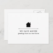 シンプルクラシックブラックアンドホワイトハウス |新しいアドレス 案内ポストカード (正面/裏面)