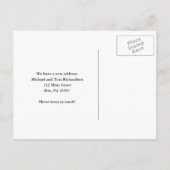 シンプルクラシックブラックアンドホワイトハウス |新しいアドレス 案内ポストカード (裏面)