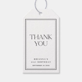 シンプルクラシックブラック&ホワイトありがとう ギフトタグ