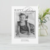 シンプルクラシックブラック&ホワイトホリデーカード シーズンカード (スタンド正面)