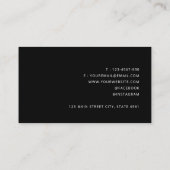 シンプルクラシックブラック&ホワイトモノグラムタイポグラフィ 名刺 (裏面)