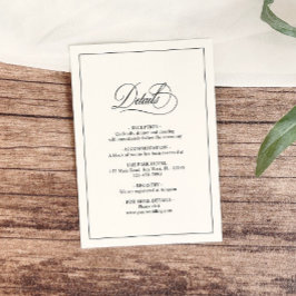 シンプルクラシックブラック&ホワイト結婚ズ詳細 エンクロージャーカード