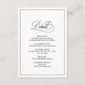 シンプルクラシックブラック&ホワイト結婚ズ詳細 エンクロージャーカード (正面)