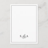 シンプルクラシックブラック&ホワイト結婚ズ詳細 エンクロージャーカード (裏面)