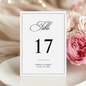 シンプルクラシックブラック&ホワイト結婚ズ テーブルナンバー