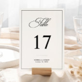 シンプルクラシックブラック&ホワイト結婚ズ テーブルナンバー