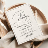 シンプルクラシックブラック&ホワイト結婚ズ 招待状