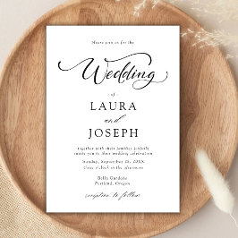 シンプルクラシックブラック&ホワイト結婚ズ 招待状