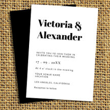 シンプルクラシックブラック&ホワイト結婚ズ