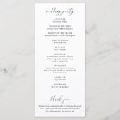 シンプルクラシックホワイトエレガントウェディング プログラム (裏面)