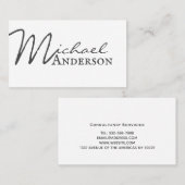 シンプルクラシックホワイトミニマリスト 名刺 (正面/裏面)