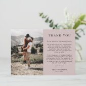 シンプルクラシックボホベージュ2写真結婚s サンキューカード (スタンド正面)