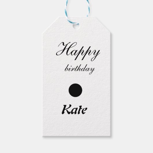 シンプルクラシックミニマルハッピーバースデーギフトラベル ギフトタグ (正面)
