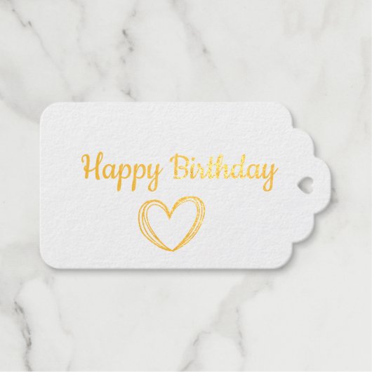 シンプルクラシックミニマルハッピーバースデーギフトラベル ギフトタグ (正面 (横))
