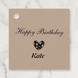 シンプルクラシックミニマルハッピーバースデーギフトラベル フェイバータグ