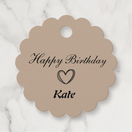シンプルクラシックミニマルハッピーバースデーギフトラベル フェイバータグ (正面)