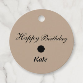 シンプルクラシックミニマルハッピーバースデーギフトラベル フェイバータグ