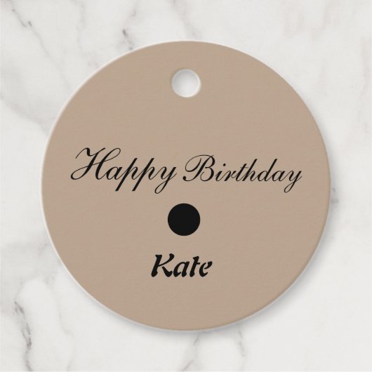 シンプルクラシックミニマルハッピーバースデーギフトラベル フェイバータグ (正面)