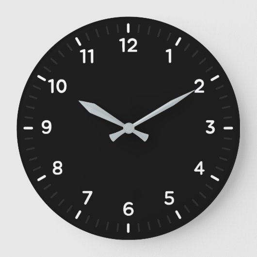 シンプルクラシックミニマル暗壁時計 ラージ壁時計 (正面)