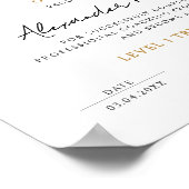 シンプルクラシックミニマル白黒グラードディプロマ ポスター (角)