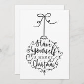 シンプルクラシックメリークリスマスバウブルホリデーカード シーズンカード (正面/裏面)