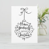 シンプルクラシックメリークリスマスバウブルホリデーカード シーズンカード (スタンド正面)