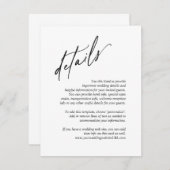 シンプルクラシックモダン結婚詳細 エンクロージャーカード (正面/裏面)