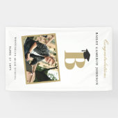 シンプルクラシックモノグラム写真卒業パーティー 横断幕 (横)