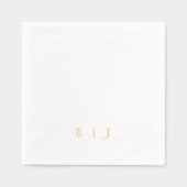 シンプルクラシックモノグラム結婚ズ 箔ナプキン (正面)