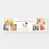 シンプルクラシックモノグラム6写真卒業パーティー 横断幕 (横)