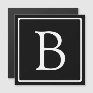 シンプルクラシックモノグラム  ブラック&ホワイトマグネット マグネット招待状
