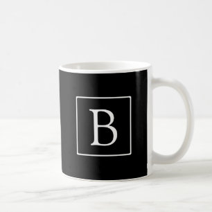シンプルクラシックモノグラム  白い文字 コーヒーマグカップ
