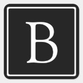 シンプルクラシックモノグラム |白い文字 スクエアシール (正面)