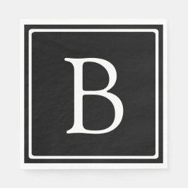 シンプルクラシックモノグラム |白い文字 スタンダードランチョンナプキン