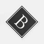 シンプルクラシックモノグラム |白い文字 スタンダードランチョンナプキン (角)