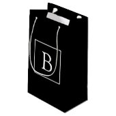 シンプルクラシックモノグラム |白い文字 スモールペーパーバッグ (裏面アングル)