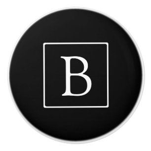 シンプルクラシックモノグラム 白い文字 セラミックノブ