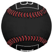 シンプルクラシックモノグラム |白い文字 ソフトボール (裏面)