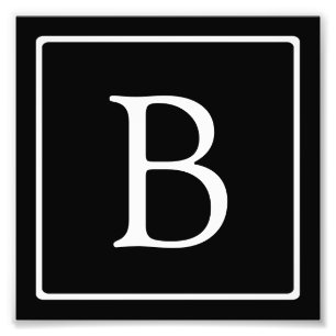 シンプルクラシックモノグラム  白い文字 フォトプリント           