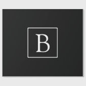 シンプルクラシックモノグラム |白い文字 ラッピングペーパー (フラット)