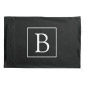 シンプルクラシックモノグラム |白い文字 枕カバー (裏面-左)