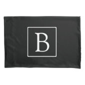 シンプルクラシックモノグラム |白い文字 枕カバー (正面左)