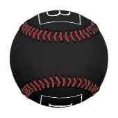 シンプルクラシックモノグラム |白い文字 野球ボール (裏面)