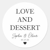 シンプルクラシックラブデザートハート結婚式の引き出物 ラウンドシール (正面)