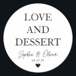 シンプルクラシックラブデザートハート結婚式の引き出物 ラウンドシール<br><div class="desc">Aクラシック Black Thank You's Sticker結婚 feat "Love and Dessert"をクラシックのフォントにモダンエレガント。名前パーソナライズされたとデートで簡単に結婚出来る。</div>