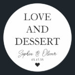 シンプルクラシックラブデザートハート結婚式の引き出物 ラウンドシール<br><div class="desc">Aクラシック Black Thank You's Sticker結婚 feat "Love and Dessert"をクラシックのフォントにモダンエレガント。名前パーソナライズされたとデートで簡単に結婚出来る。</div>
